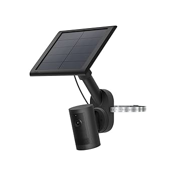 amazon ring 屋外　防犯カメラ　ソーラーパネル付き AmazonのLEDライト搭載セキュリティカメラ「Ring Spotlight Cam